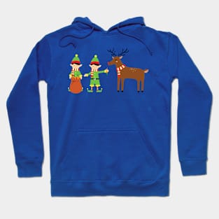 Elves feeding reindeer Hoodie